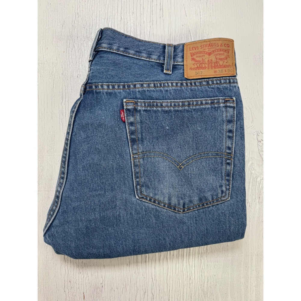 Levi 517 Bootcut Jeans Mens 38x30 Blue Denim Medium Wash Pants